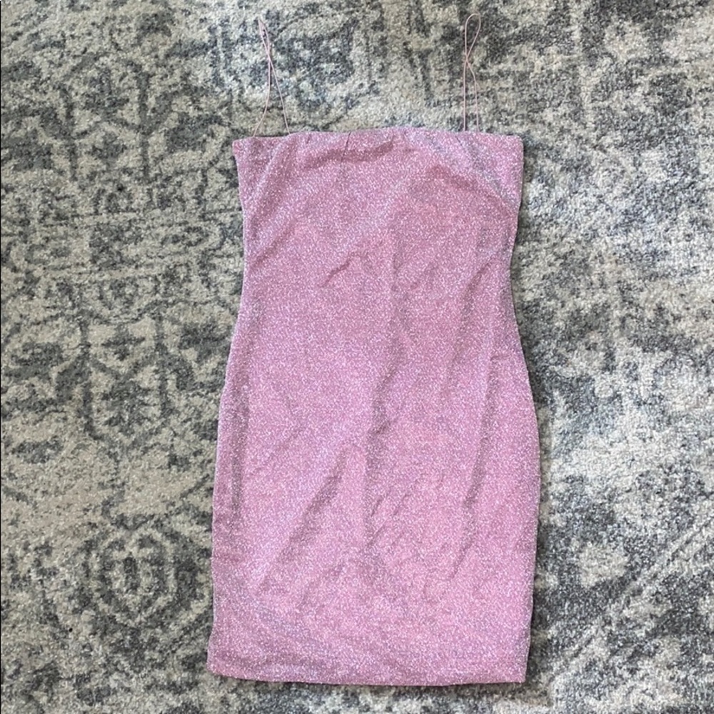 Pink Glitter Mini Dress